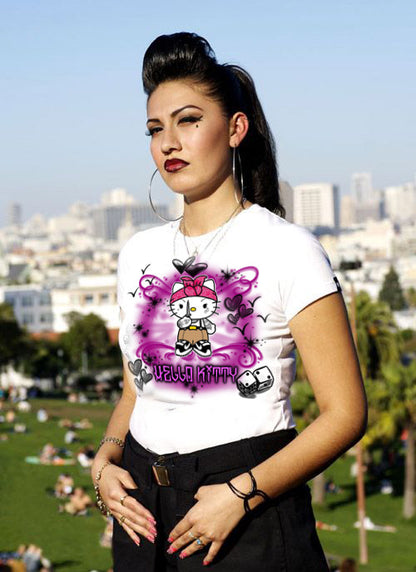 Hello Kitty Air Brush Design T- Shirt
